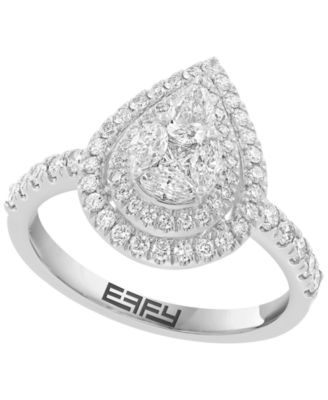 Halo Diamond Ring (7/8 ct. t.w.) in 14k White Gold