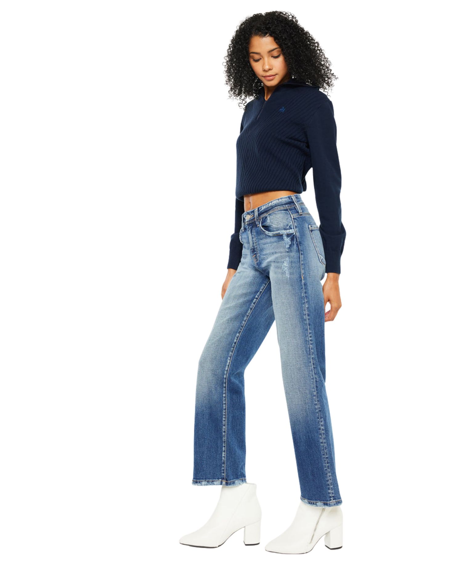 Women's Angela High-Rise Slim Wide-Leg Jeans