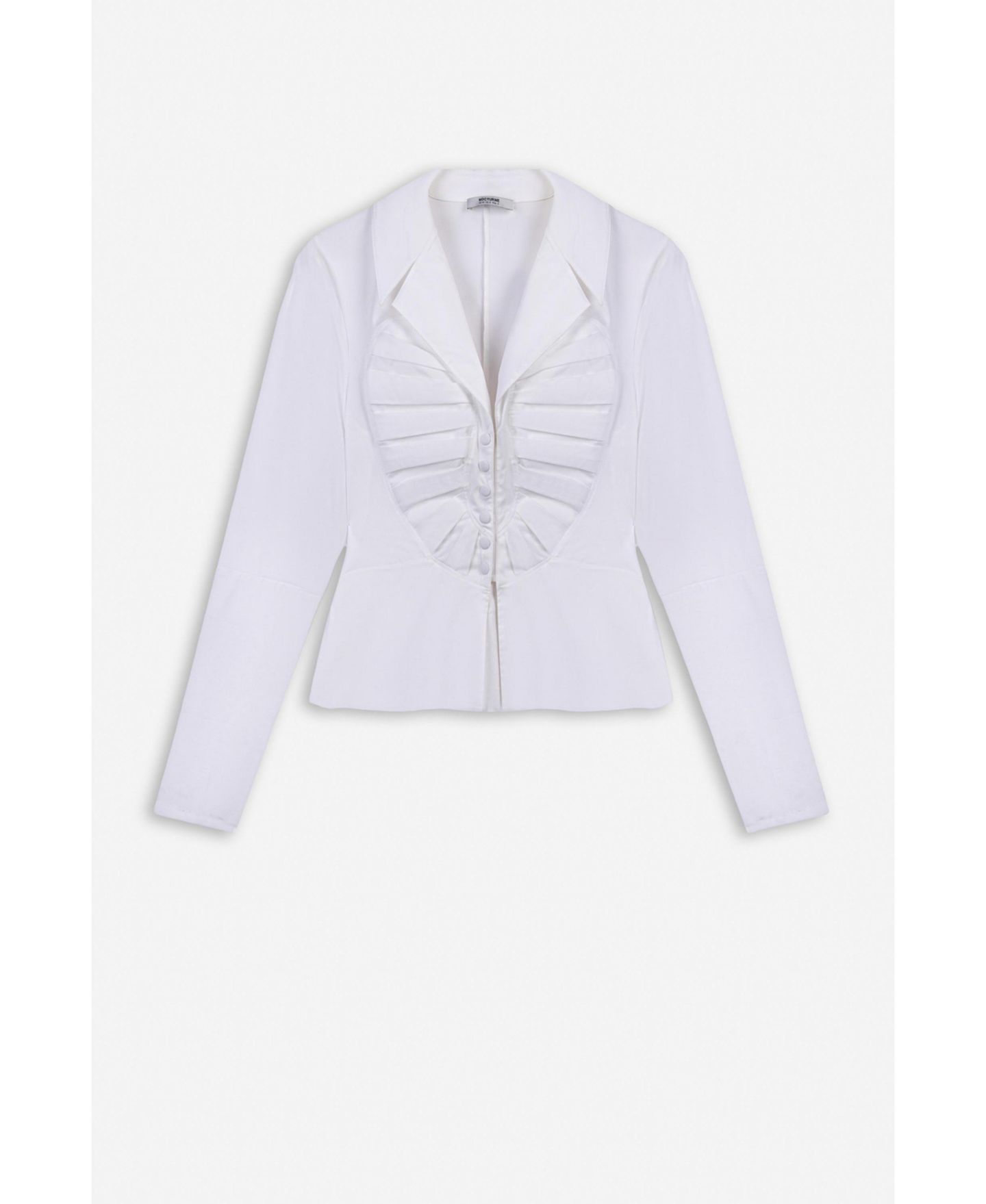 Женская рубашка NOCTURNE Long-Sleeve Slim-Fit Pleat-Detail, цвет: Белый — фото 5