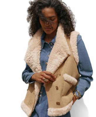 Women's Suede Faux Fur Vest