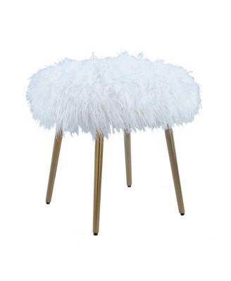 Ravni Faux Fur Accent Ottoman