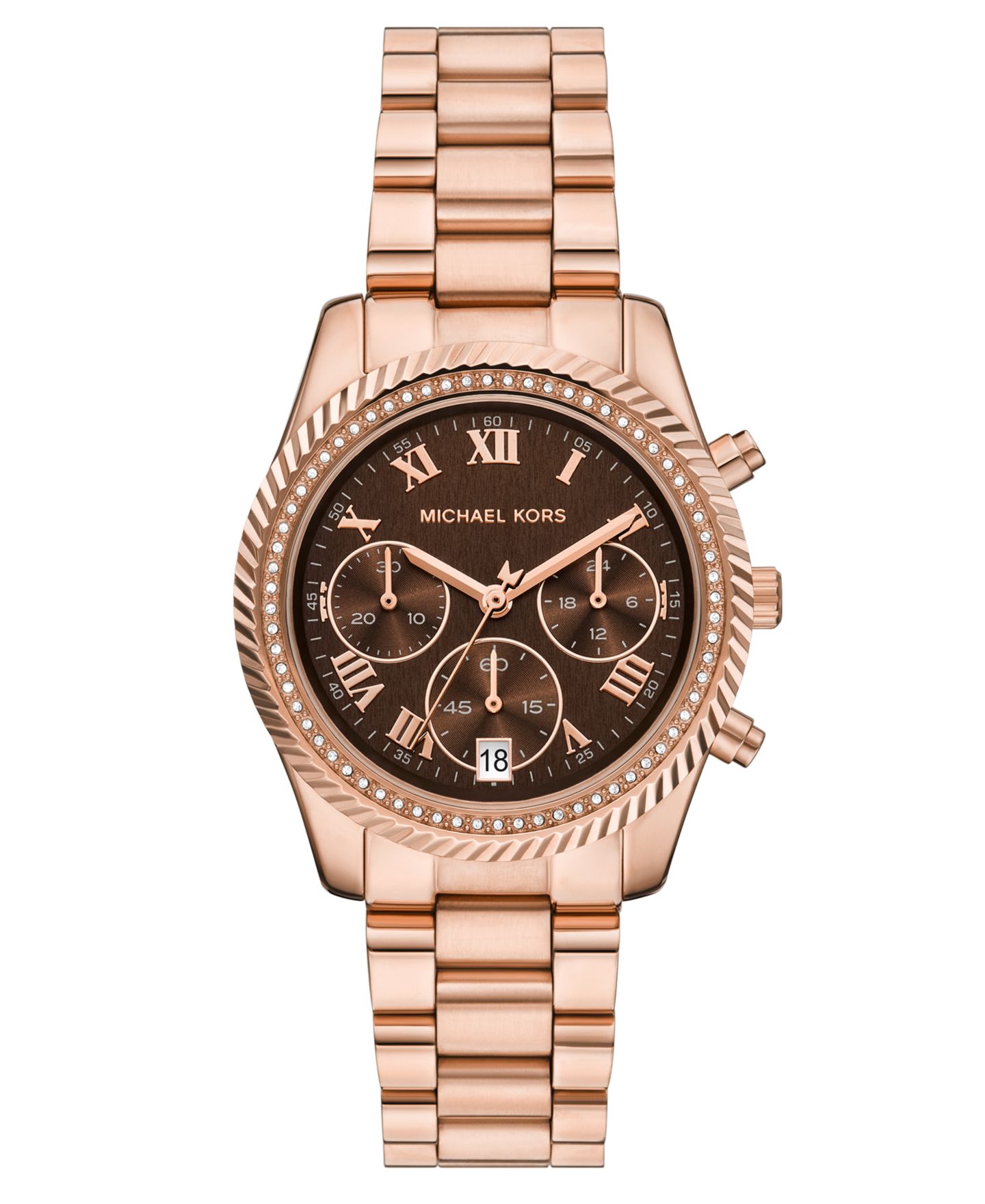 Женские часы Michael Kors Quartz Chronograph Rose Gold-Tone Stainless Steel Bracelet Watch 36mm — фото 1