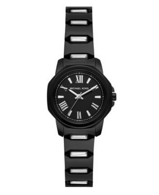 Women's Quartz Analog Black Stainless Steel Bracelet Watch 28mm