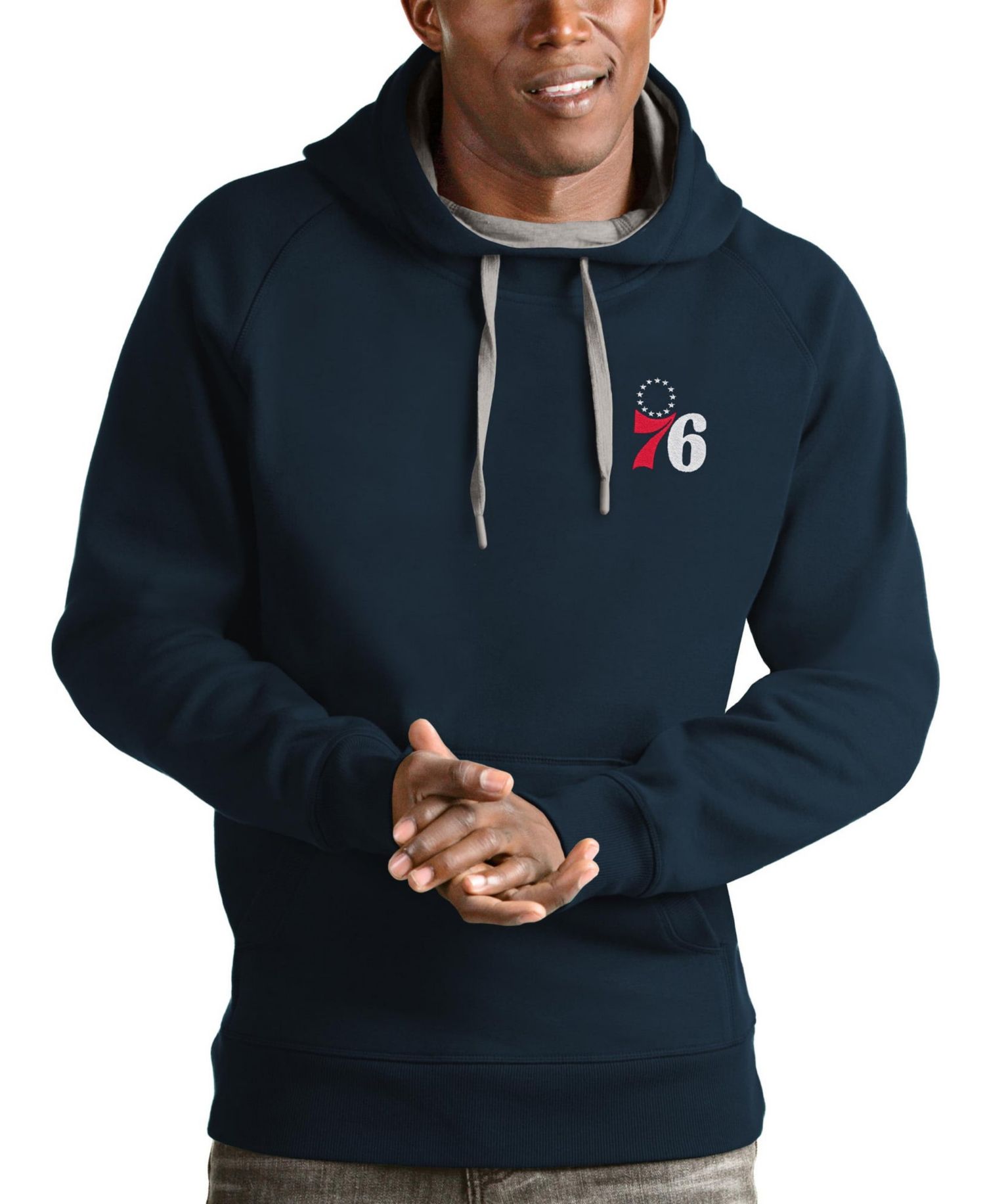 Men's Navy Philadelphia 76ers Victory Pullover Hoodie