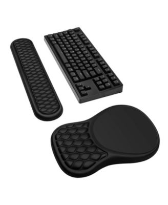Memory Foam Keyboard Wrist Rest Mouse Pad Set With Massage Bumps Ergonomic Support Non Slip Base