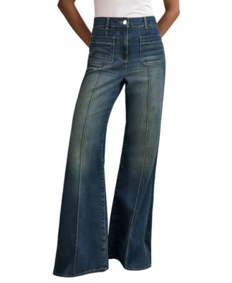 Women's Sakura High-Rise Patch-Pocket Flared Jeans