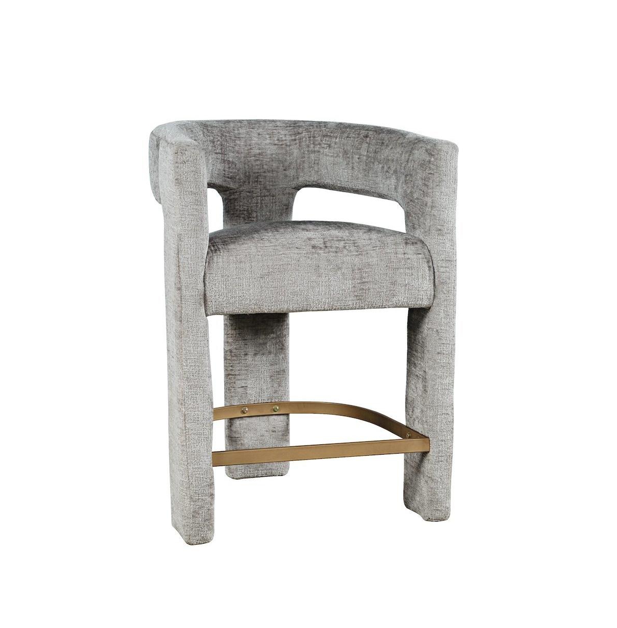Jofran Gwen Modern Luxury Jacquard Fabric Sculpture Counter Stool - Set of 6