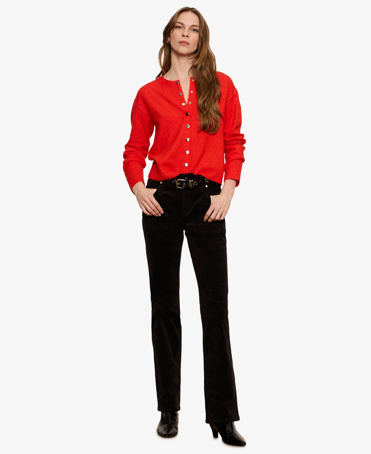 Женские брюки Sanctuary Petite Play Date High-Waisted Velvet Bootcut, цвет: Чёрный — фото 3