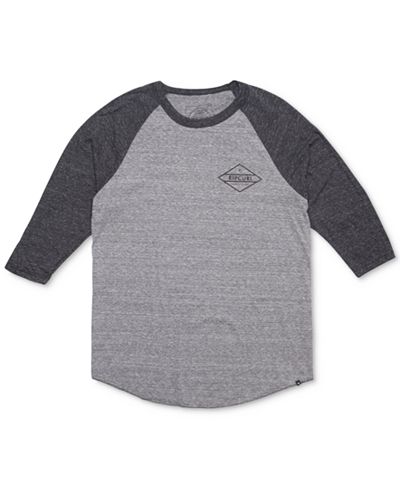 Rip Curl Men's Undertow Custom Graphic-Print Logo Raglan-Sleeve T-Shirt