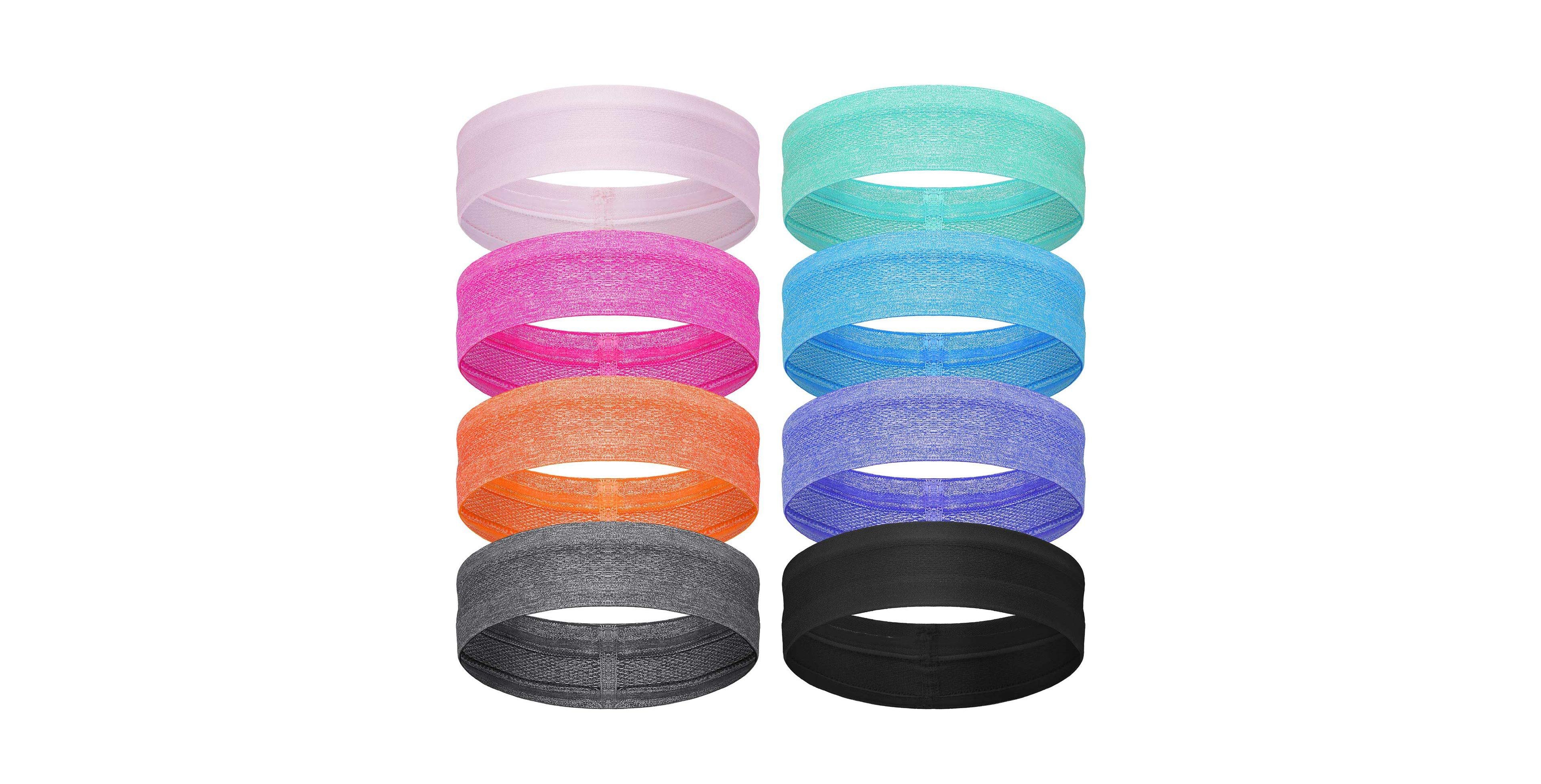 Peneyon 8 Non Slip Workout Headbands For Women Stretch Sweat Absorbent