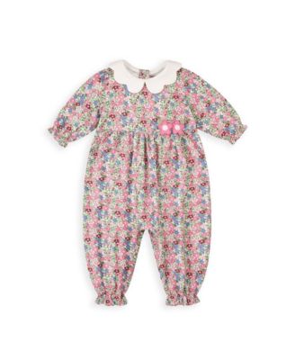 Baby Girl 3M-24M Floral Knit Longall with Flowers Jumpsuit