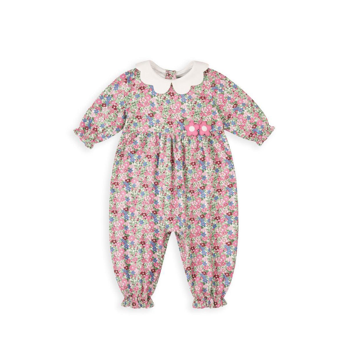 Florence Eiseman Baby Girl 3M-24M Floral Knit Longall with Flowers Jumpsuit - Ivory, pink  multi floral