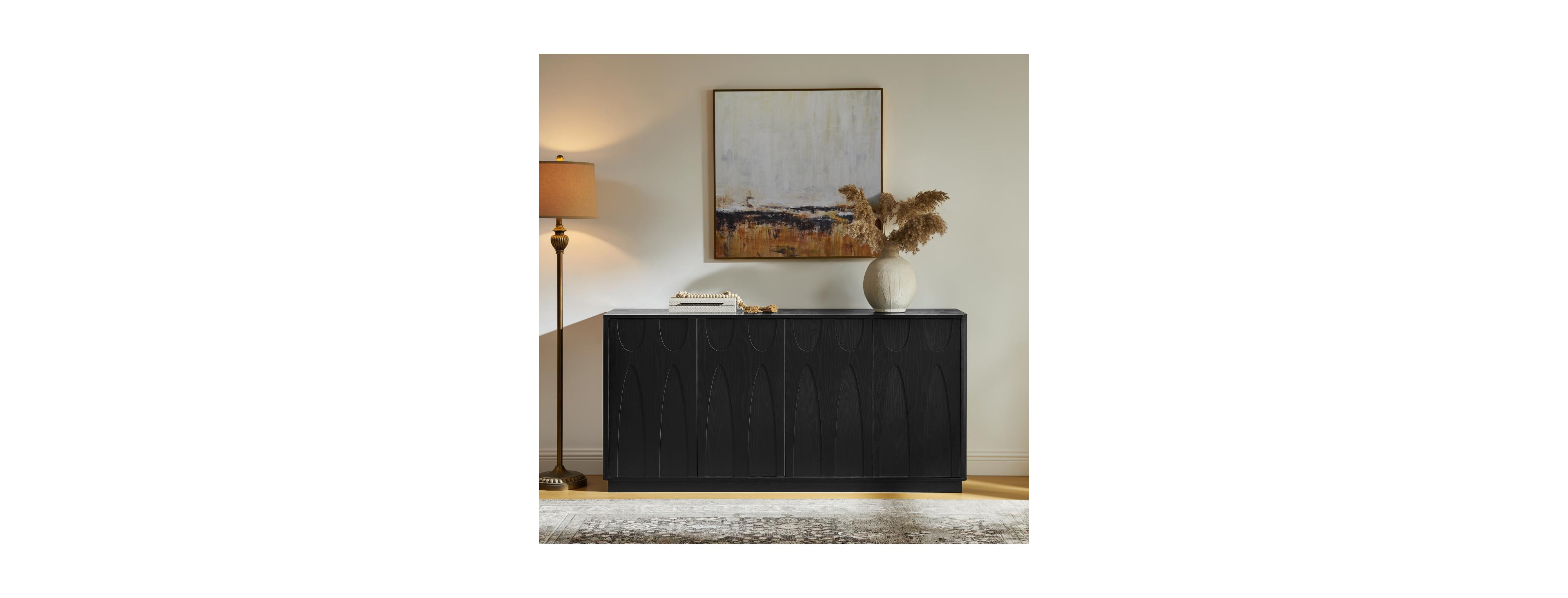 Streamdale Furniture 64" Tv Stand and Storage Cabinet with Magnetic Doors