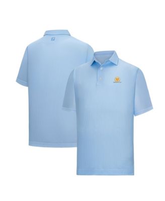 Men's Light Blue Presidents Cup Tee Time Print Lisle Polo