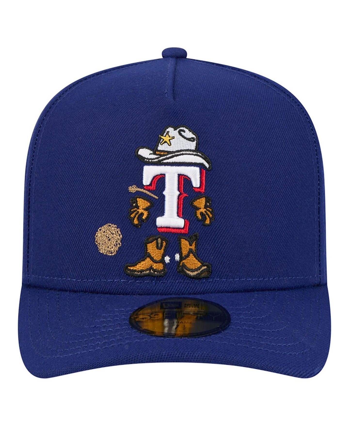 Мужская кепка New Era Dark Blue Texas Rangers Cartoon A-Frame 59FIFTY Fitted Hat — фото 2