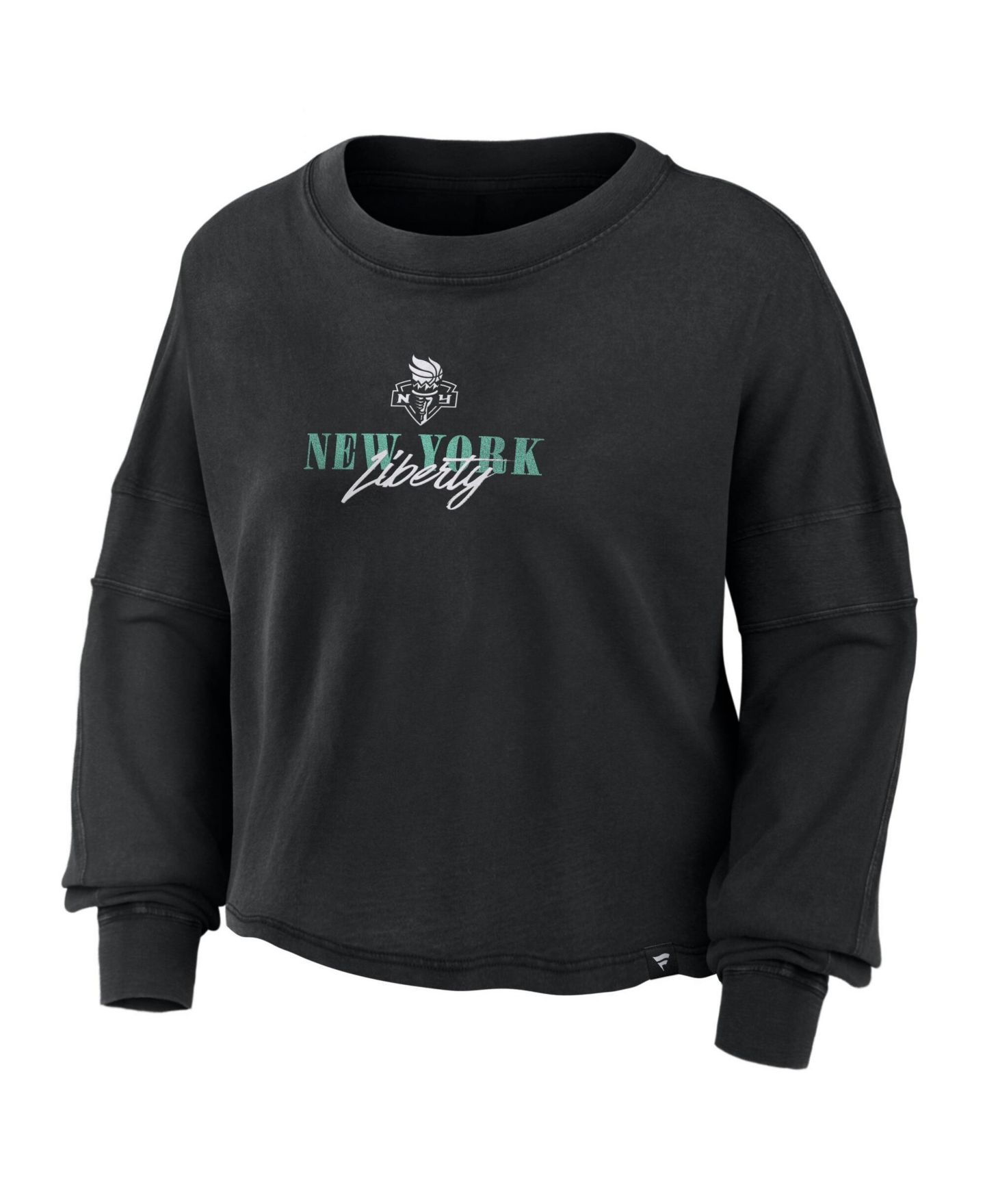 Женский топ Fanatics Black New York Liberty Oversized Boxy Long Sleeve — фото 3