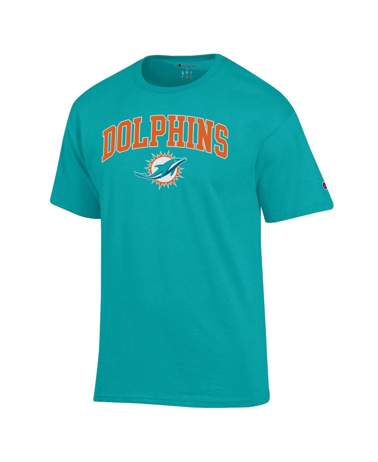 Мужская футболка Champion Aqua Miami Dolphins Arch Over Logo — фото 2