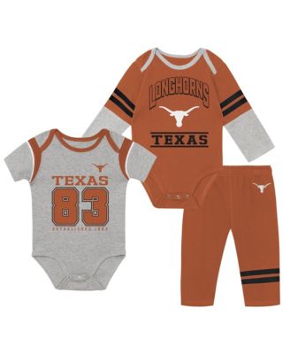 Baby Boys and Girls Texas Longhorns Double Up Three-Piece Bodysuits & Pants Set