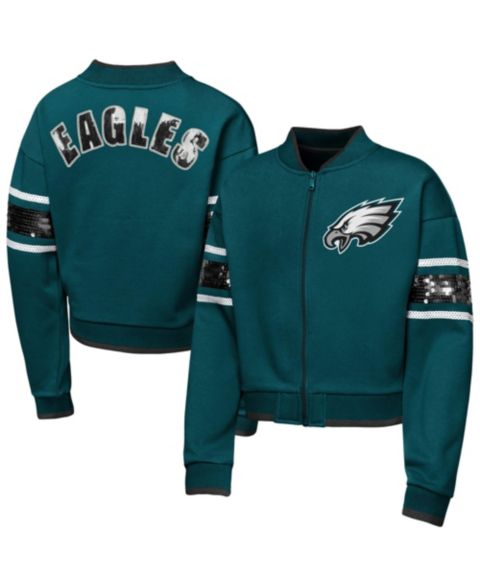 Куртка Outerstuff Midnight Green Philadelphia Eagles MVP Full-Zip Sequin Bomber для девочек