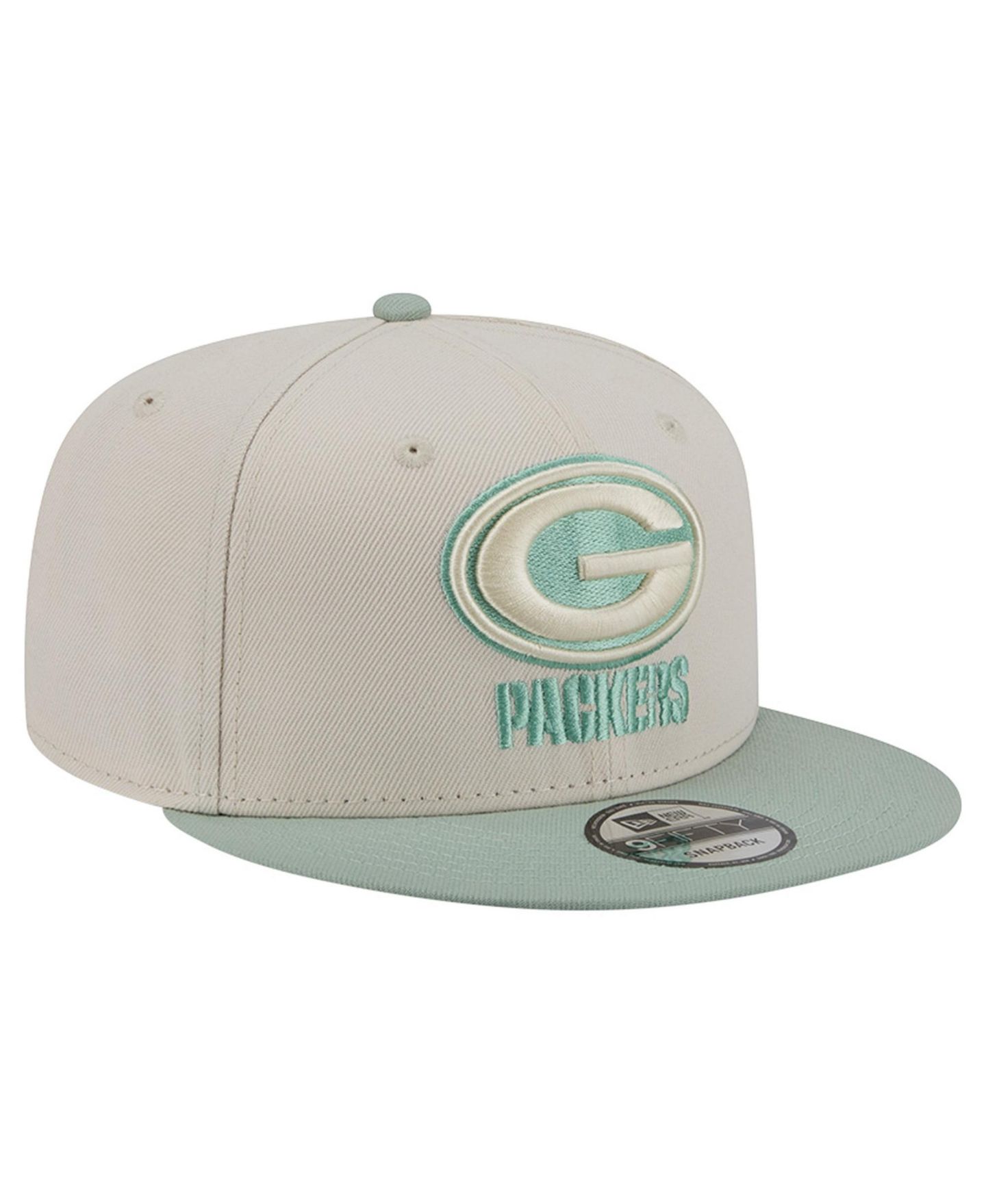 Мужские головные уборы New Era Cream/Light Green Green Bay Packers Color Pack Two-Tone 9FIFTY Snapback Hat — фото 3