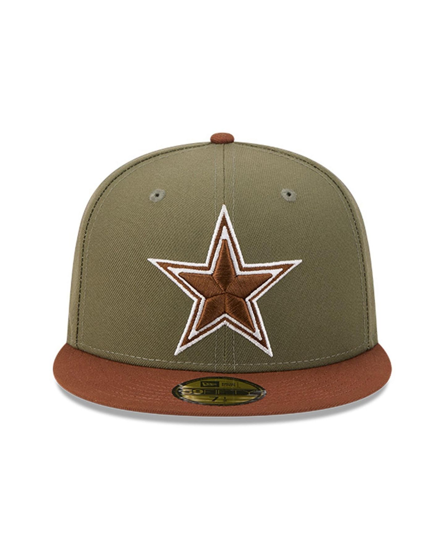 Мужские головные уборы New Era Olive/Brown Dallas Cowboys Color Pack 59FIFTY Fitted Hat — фото 2