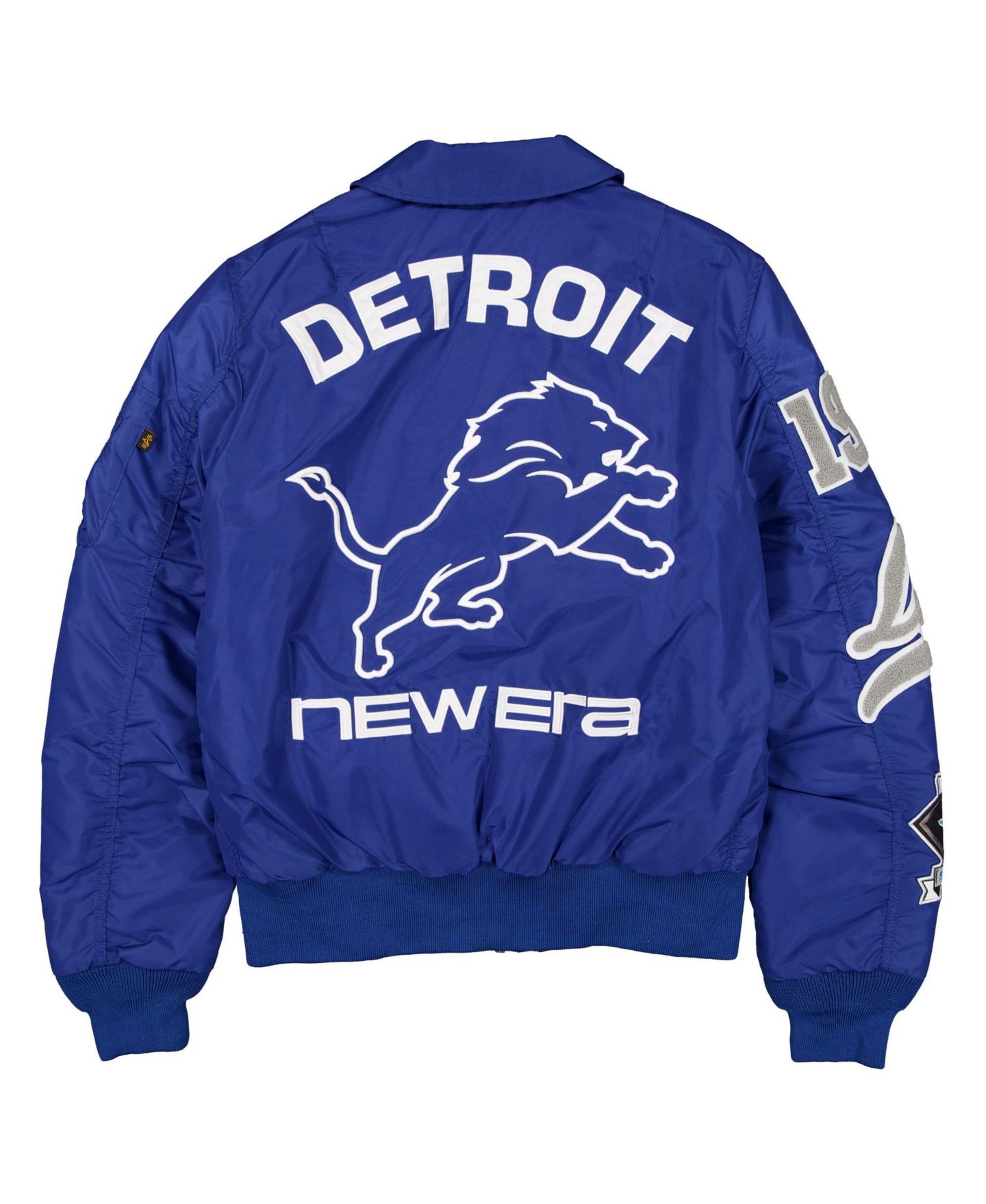 Мужская куртка New Era X Alpha Industries Blue Detroit Lions MA-1 Full-Zip Bomber — фото 3