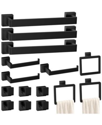 15 Pieces 16" Bathroom Hardware Accessories Set Towel Bar