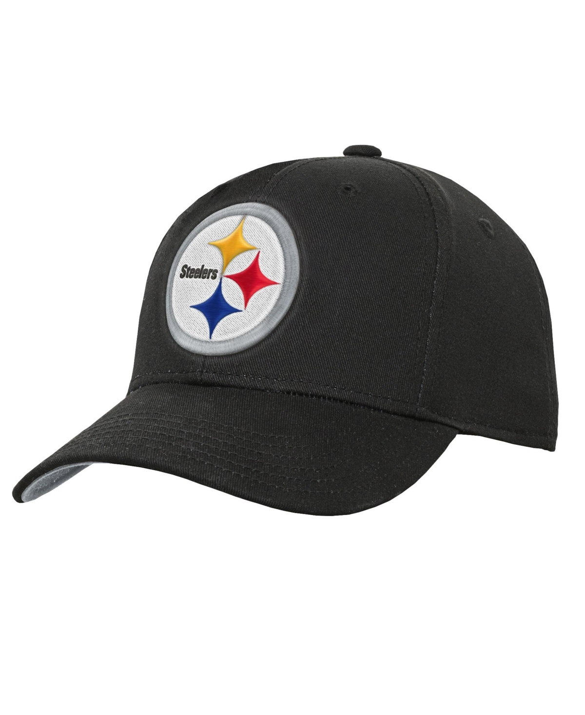 Outerstuff Kids' Pittsburgh Steelers Pre-Curved Snapback Baseball Cap - Black