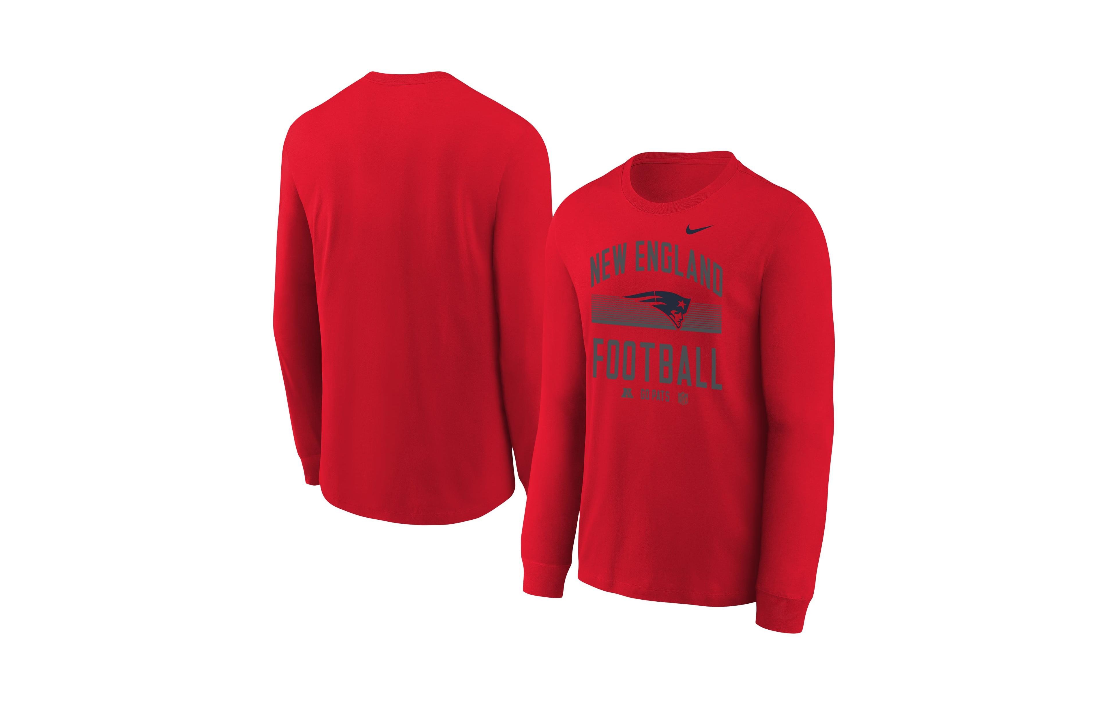 Nike Boys' and Girls' New England Patriots Long-Sleeve Crewneck T-Shirt