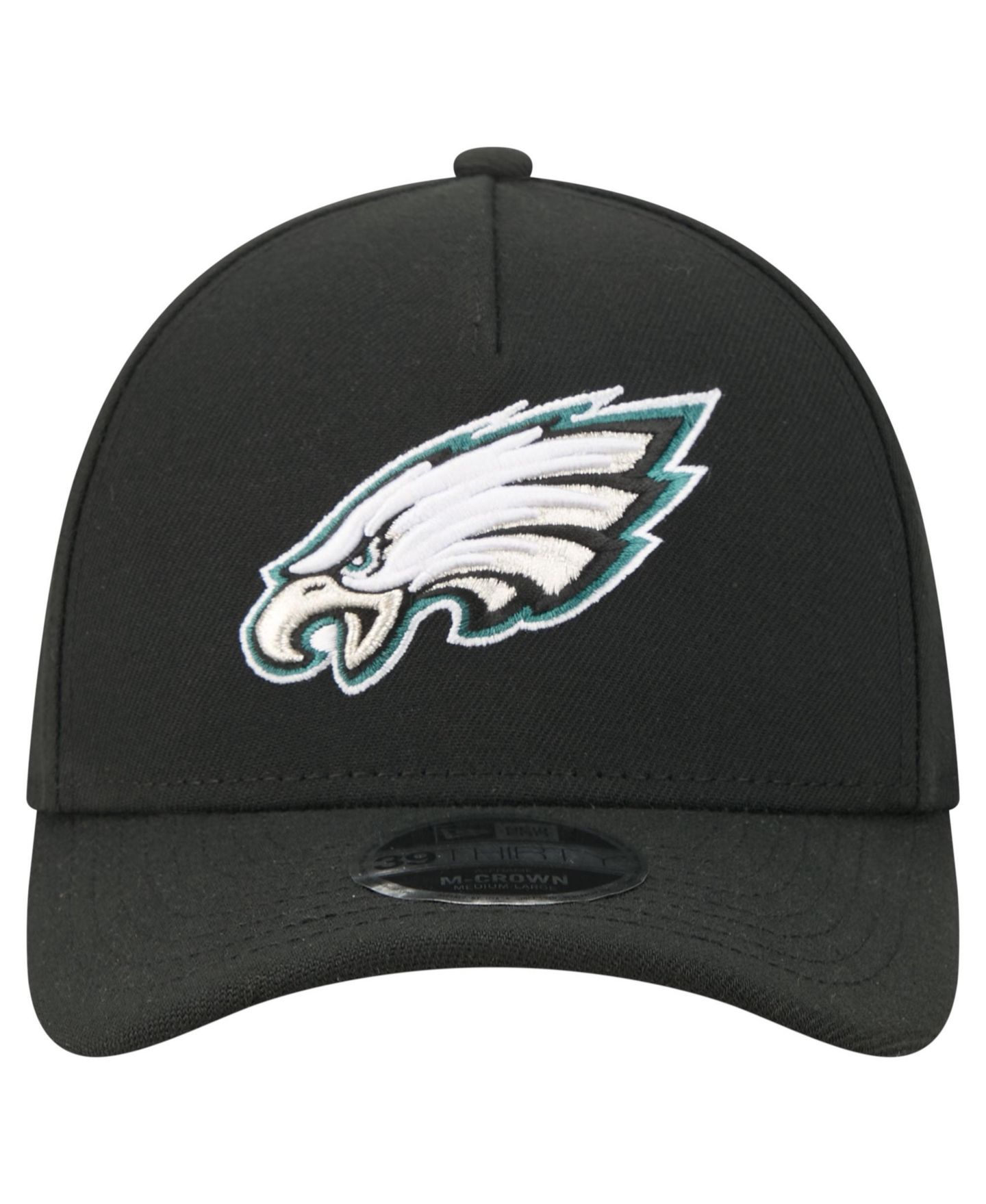 Мужской головной убор New Era Black Philadelphia Eagles 39THIRTY M-Crown A-Frame Stretch Hat — фото 2