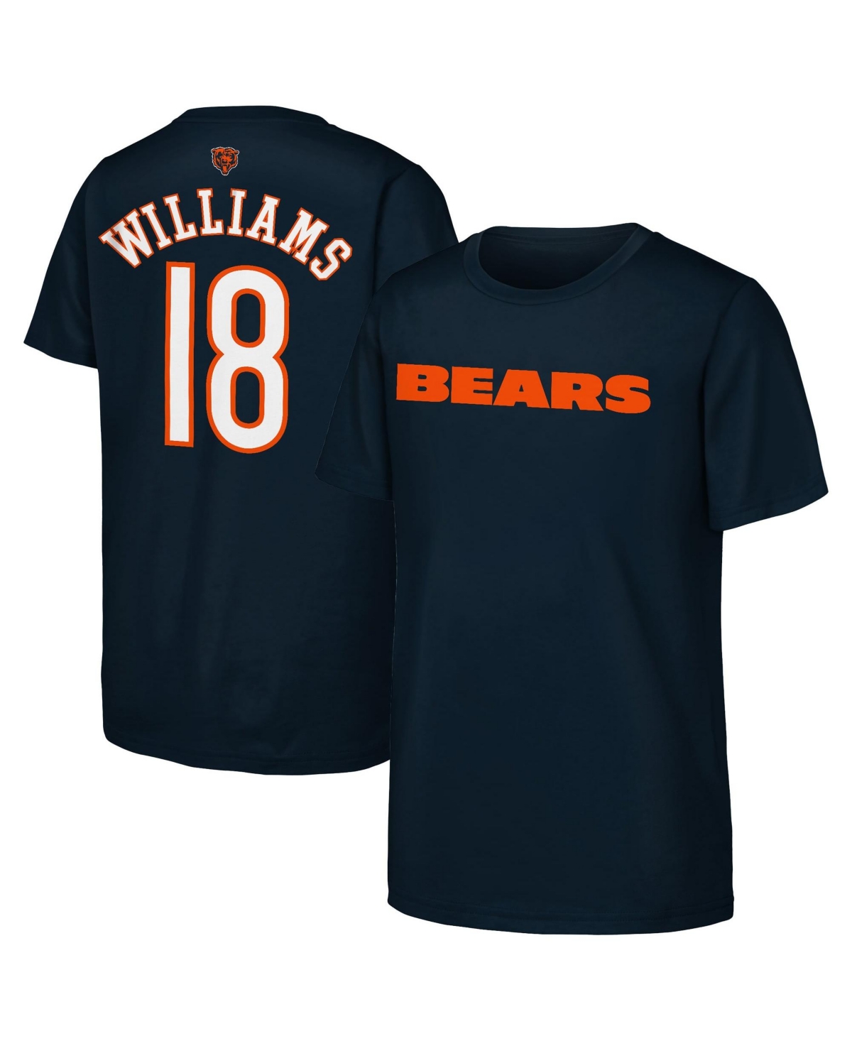 Outerstuff Boys' and Girls' Caleb Williams Chicago Bears Jersey-Style T-Shirt - Navy