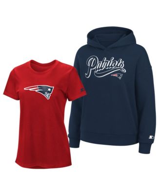 Women's  Red/Navy New England Patriots Hoodie & T-Shirt Combo Pack