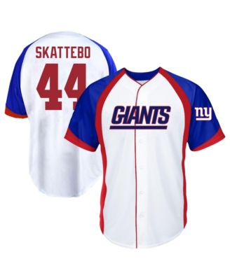 Men's Cam Skattebo White New York Giants Big & Tall Button-Up Baseball Jersey Top