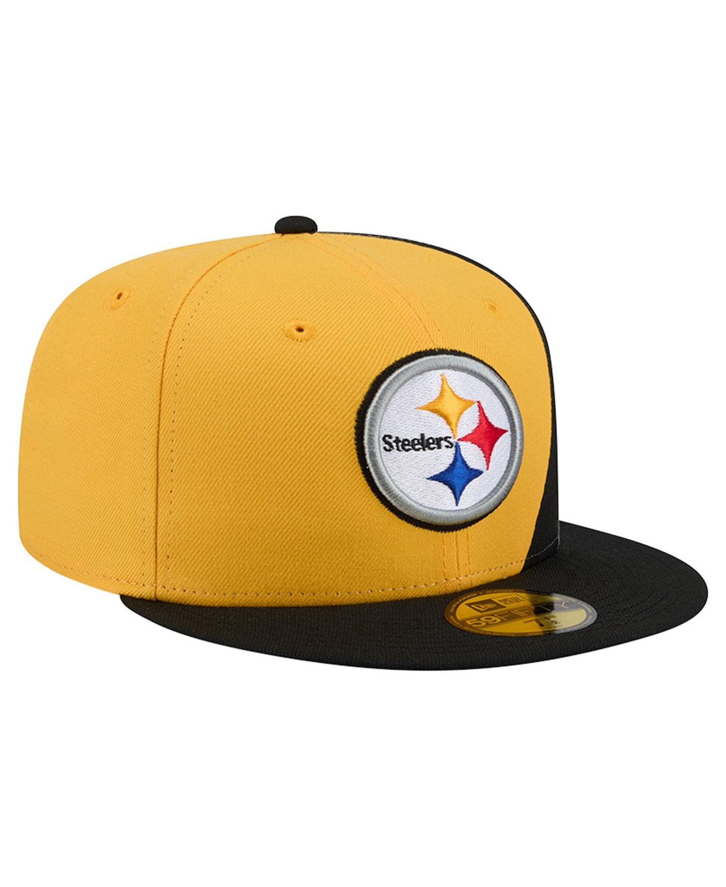 Мужская кепка New Era Gold/Black Pittsburgh Steelers Shock 59FIFTY Fitted Hat — фото 3