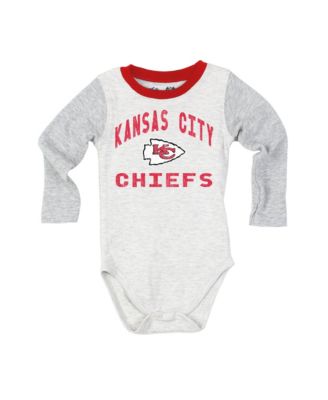 Baby Boys and Girls  Heather Gray Kansas City Chiefs Jie Jie Hopper Long Sleeve Bodysuit & Pants Set