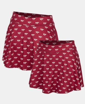 Women's Maroon Virginia Tech Hokies Allover Print Flowy Skort