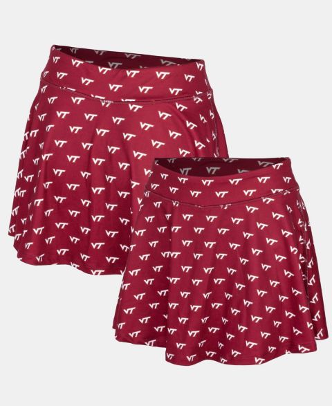 Женская юбка-шорты ZooZatz Maroon Virginia Tech Hokies Allover Print Flowy Skort