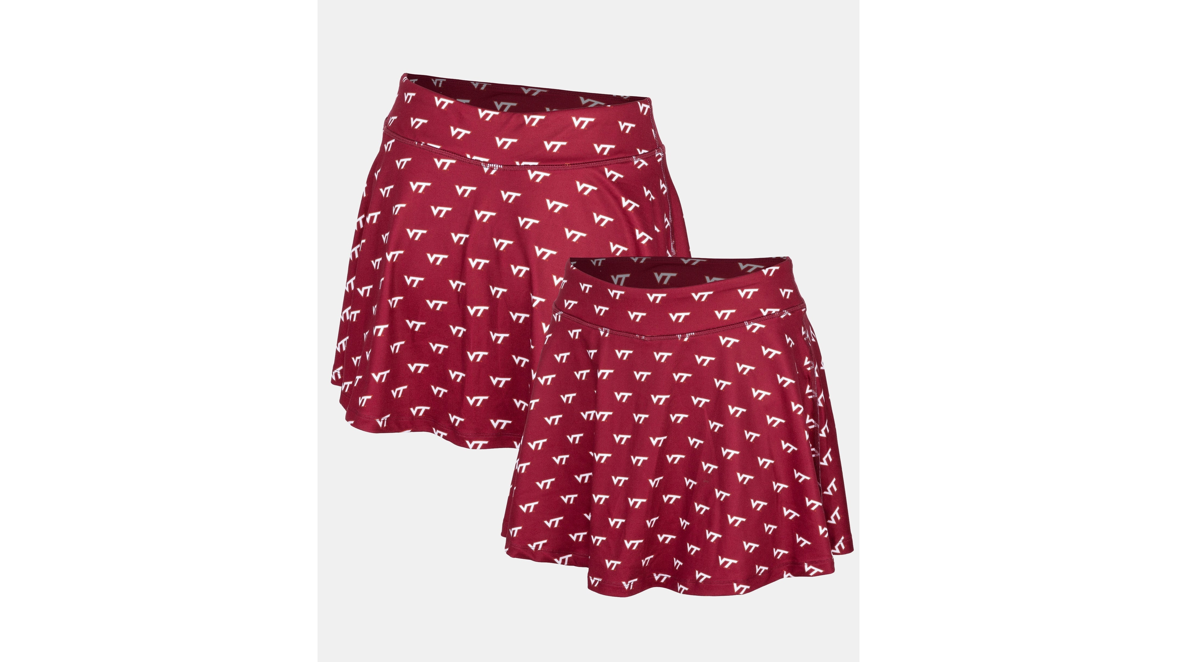 ZooZatz Women's Virginia Tech Hokies High-Waisted Mini Allover Print Skort
