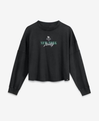 Women's Black New York Liberty Oversized Boxy Long Sleeve Top