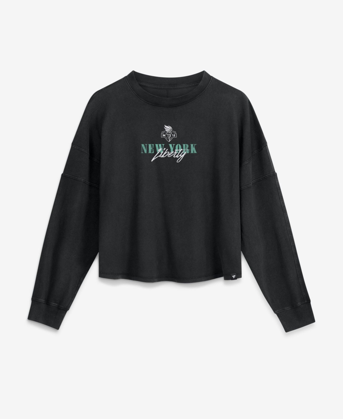 Женский топ Fanatics Black New York Liberty Oversized Boxy Long Sleeve — фото 1