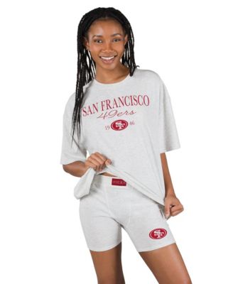 Women's  Gray San Francisco 49ers Fray T-Shirt and Briefs Sleep Set