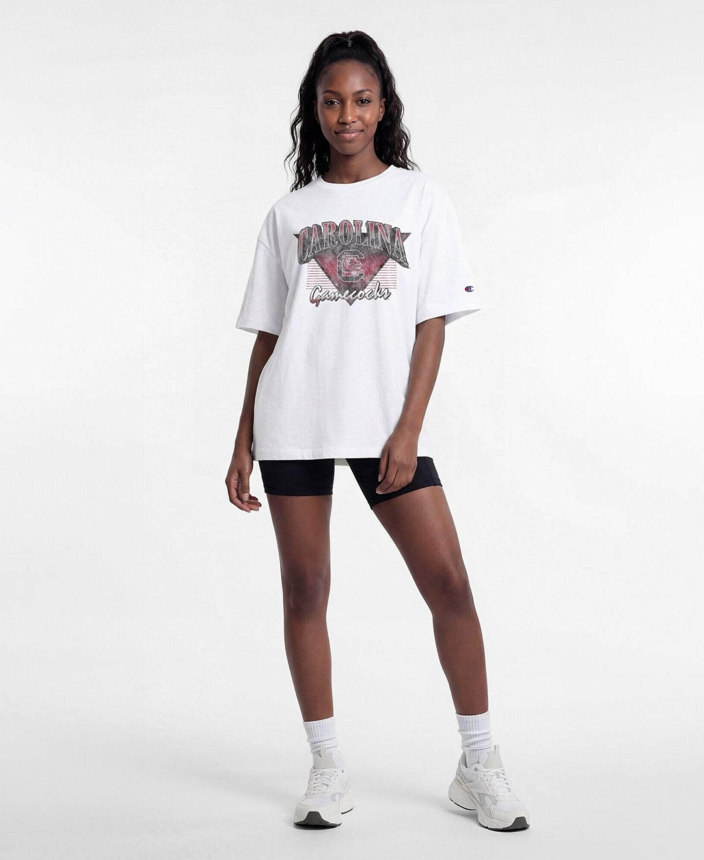 Женская футболка Champion White South Carolina Gamecocks Retro Oversized — фото 2