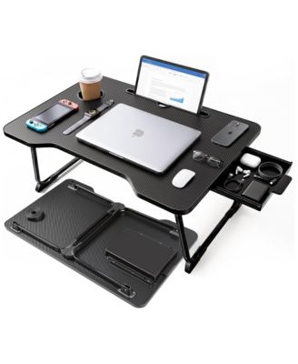 Lap Desk Laptop Stand Bed Tray Table With Drawer Cup Holder