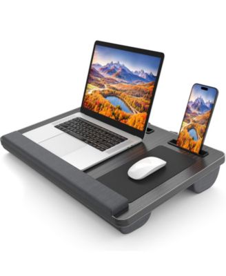 Laptop Lap Desk Bed Tray With Wrist Rest Mouse Pad Handle Cushion