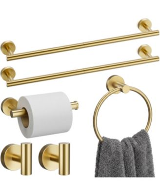 6 Pieces Bathroom Hardware Accessories Set SUS304 Stainless Steel Wall Mounted