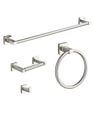 4 Pieces Bathroom Hardware Set Stainless Steel Wall Mounted