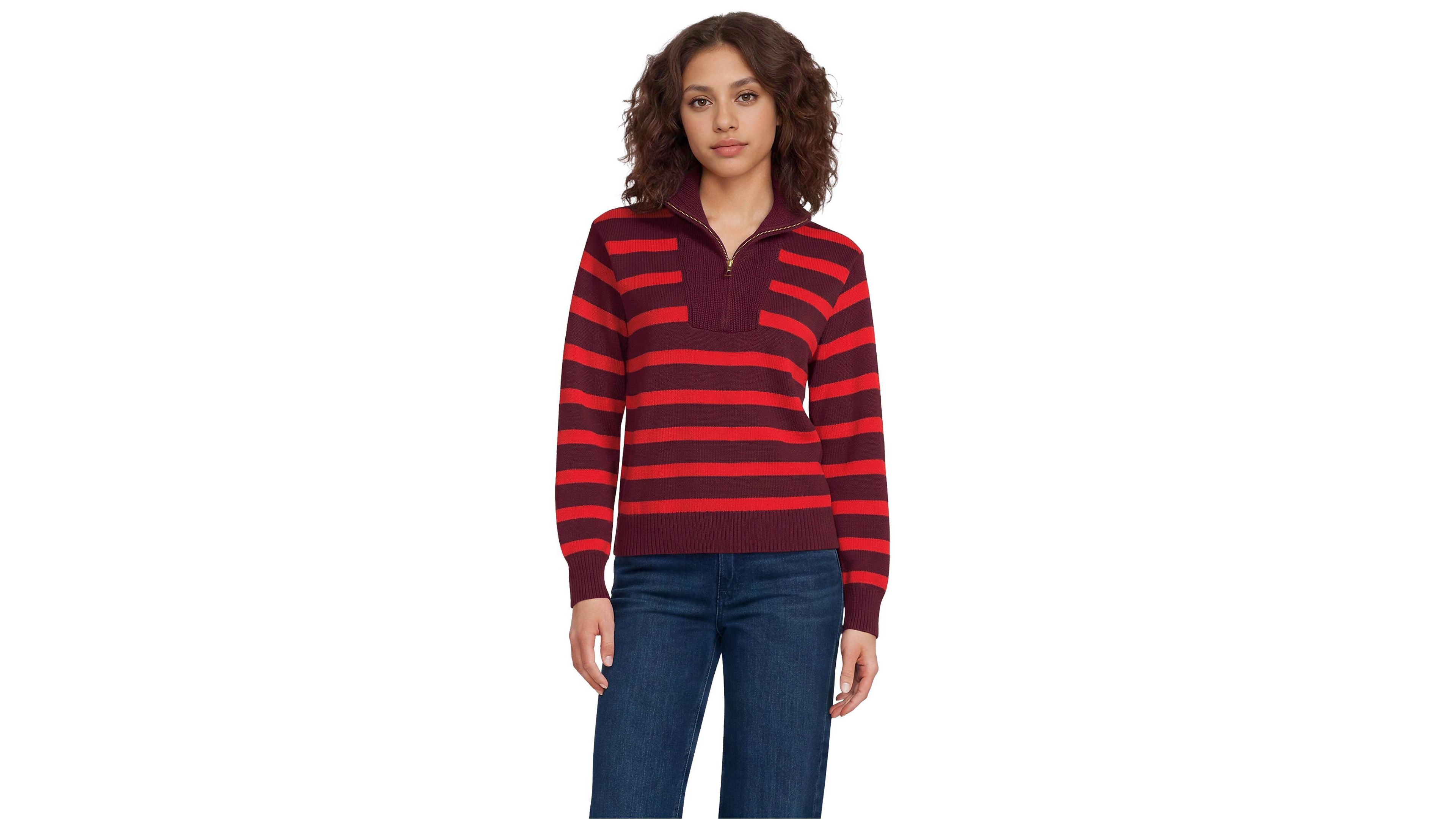 Lands' End Women's Drifter Slim Quarter Zip Sweater