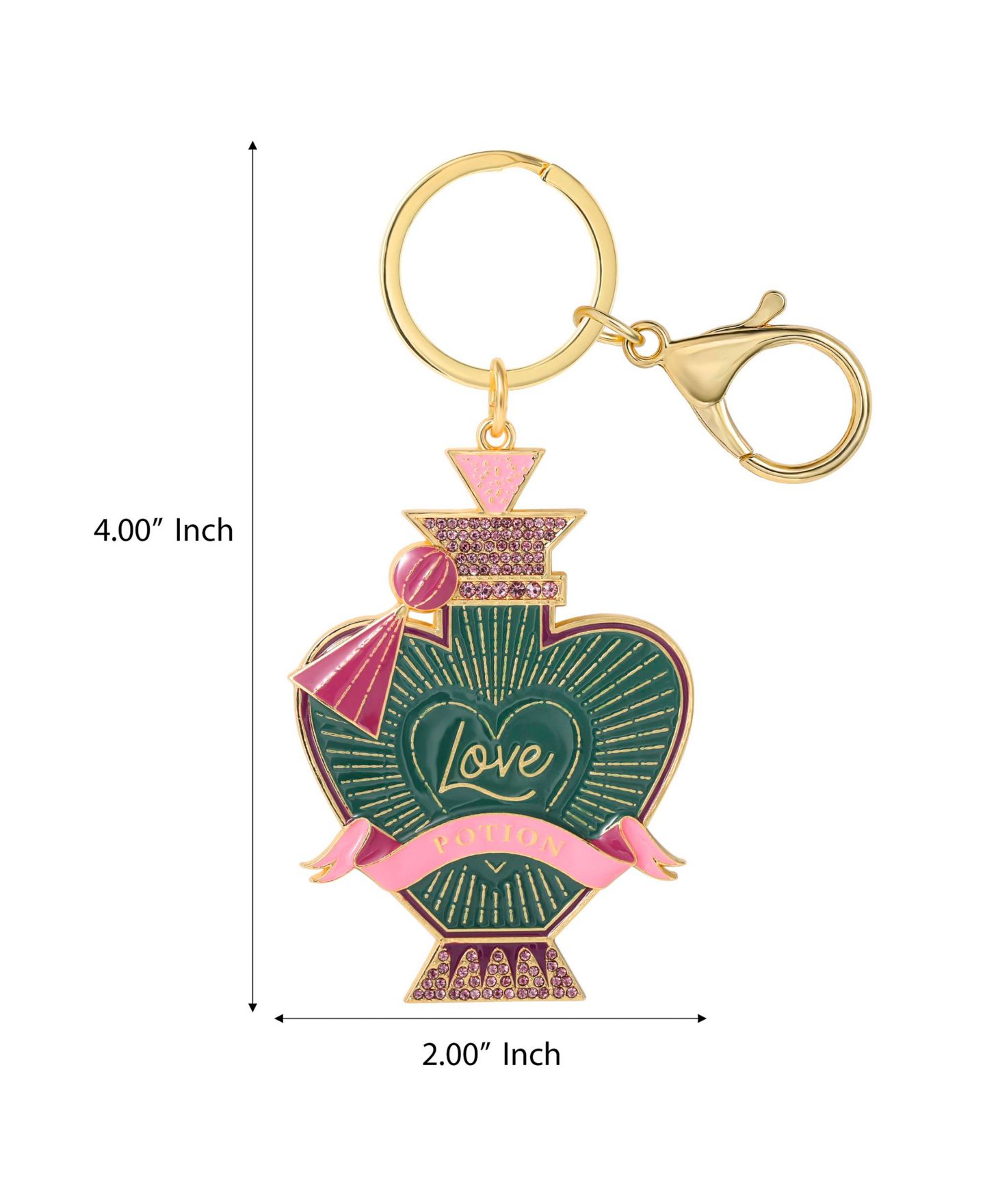 Женский брелок Harry Potter Love Potion Crystal-Embellished Bag Charm Keychain, цвет: Золотой — фото 6