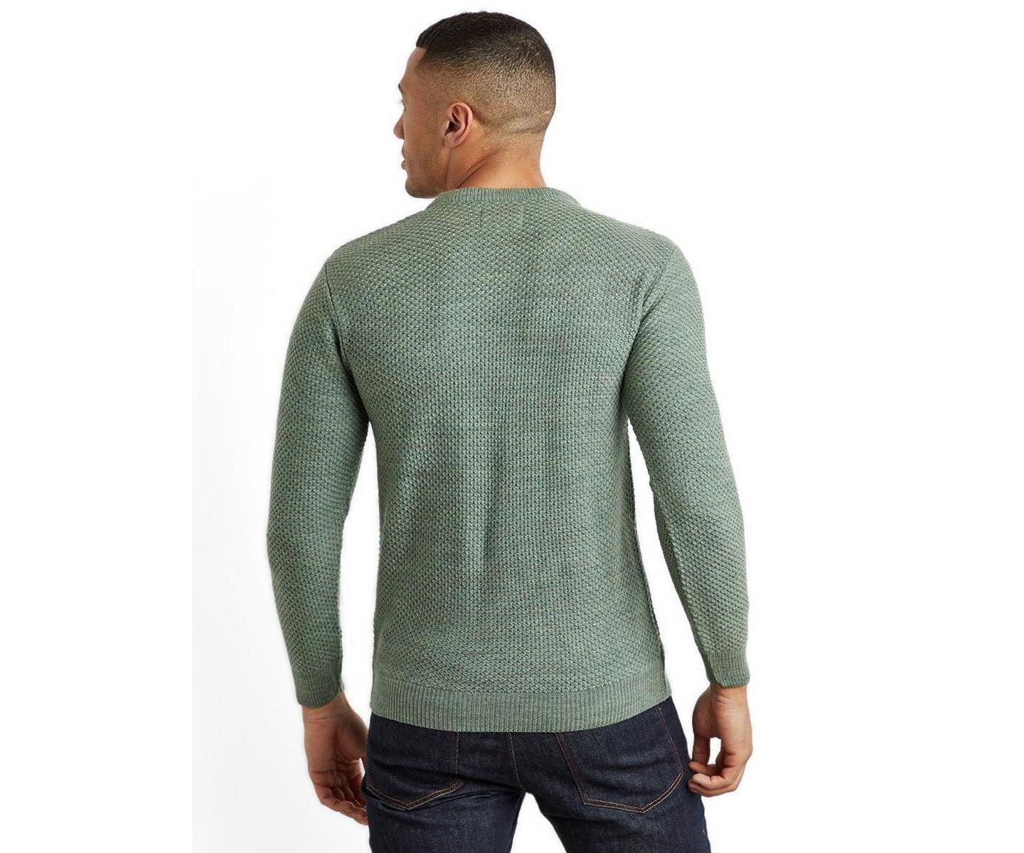 Мужские свитеры Cahoot Campus Sutra Men Solid Full Sleeve Stylish Casual Sweaters, цвет: Зелёный — фото 2
