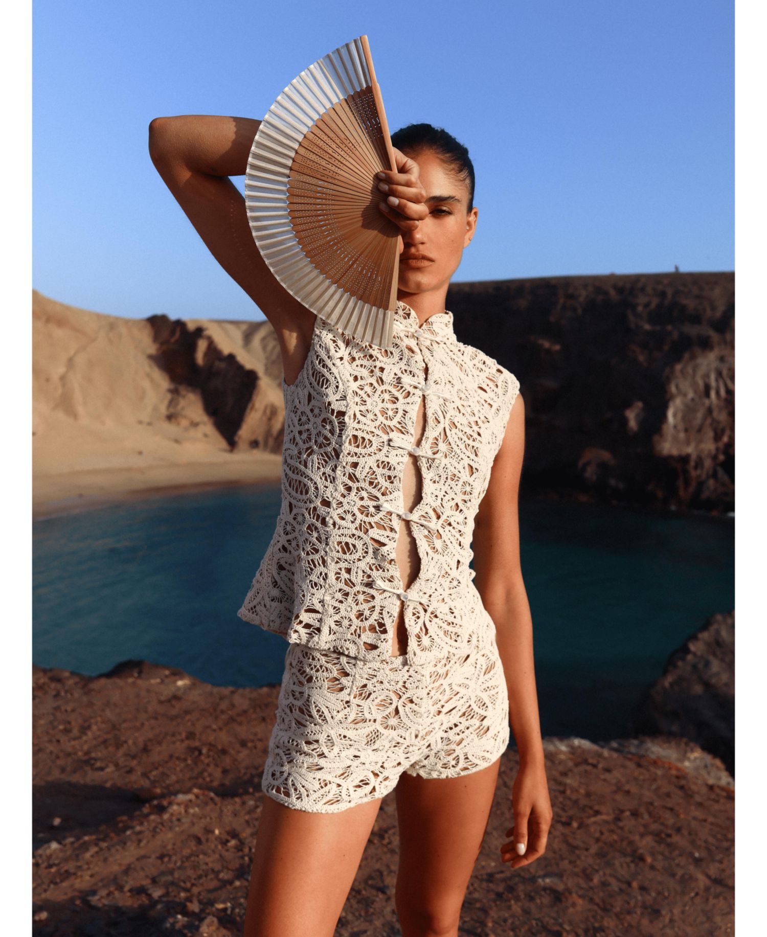Women's Rosanne Low-Rise Crochet Shorts, 11" Inseam